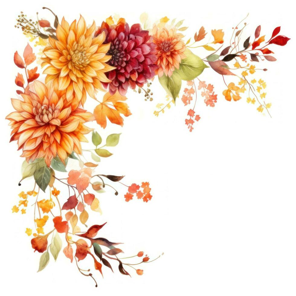 A Gorgeous Floral Border Background for Autumn Featuring photo