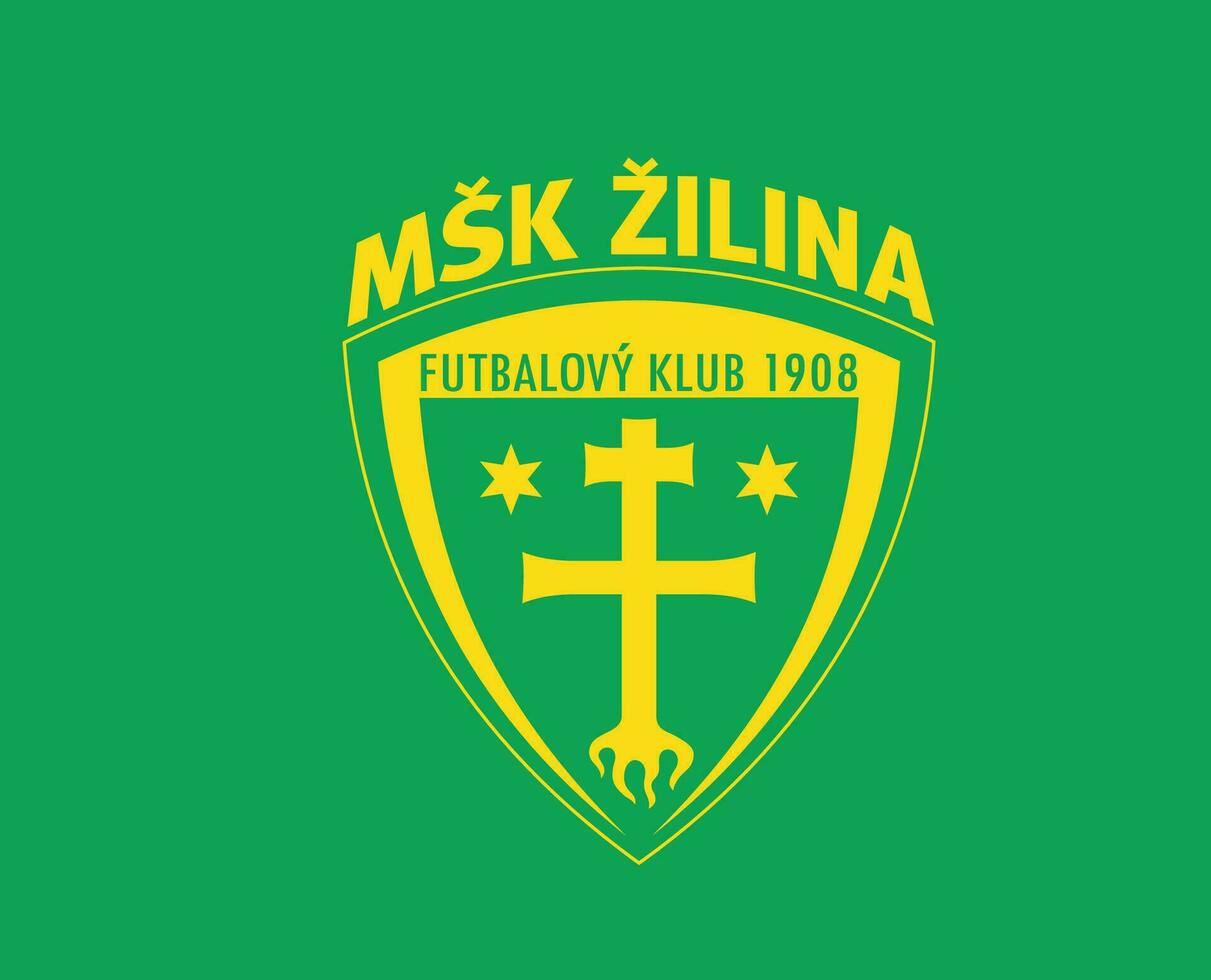 Zilina Club Logo Symbol Slovakia League Football Abstract Design Vector Illustration With Green Background