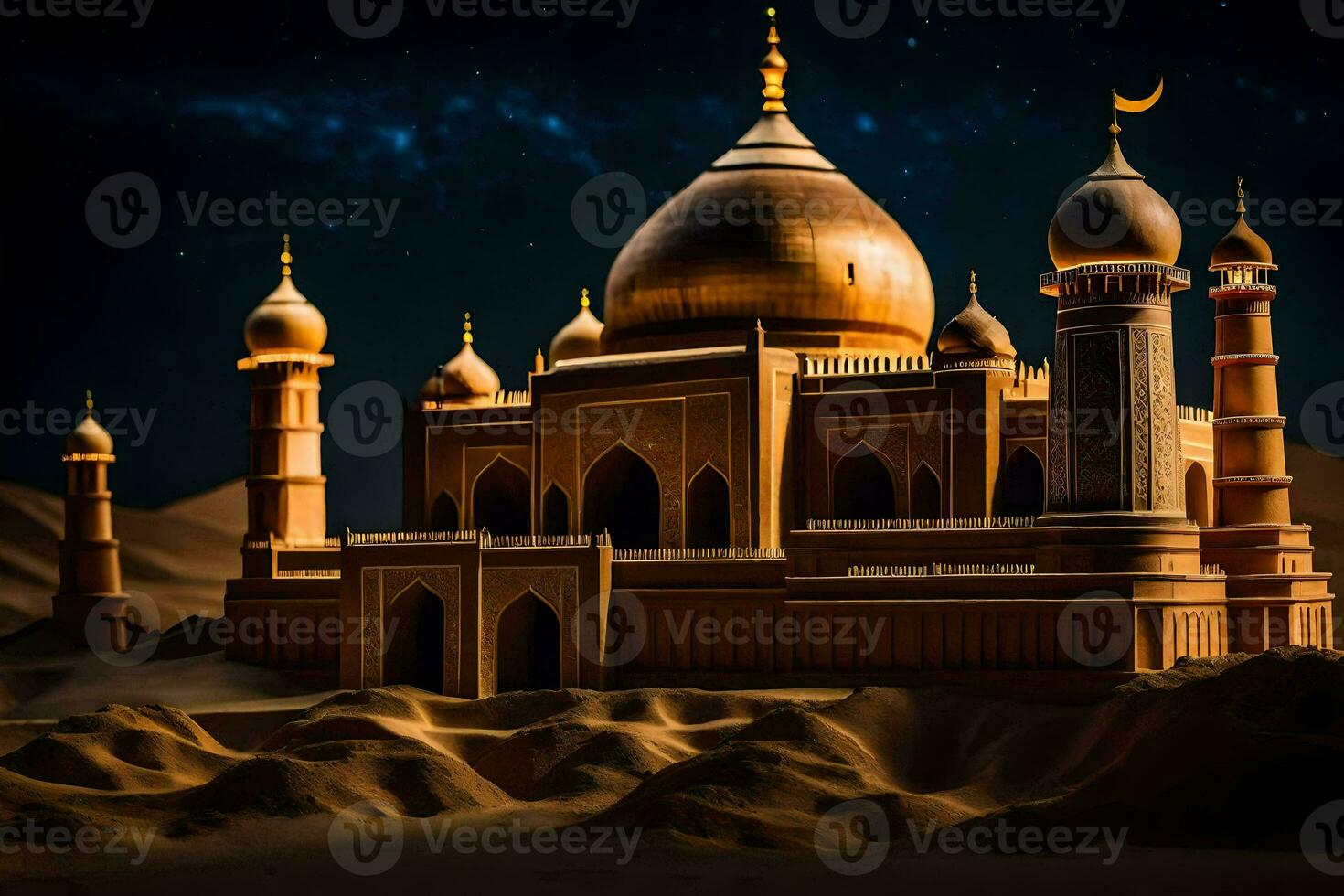 the taj mahal is a famous mosque in india. AI-Generated photo