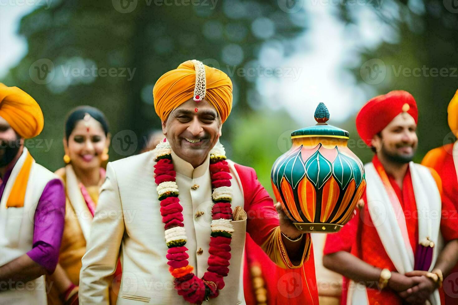 indio Boda ceremonia en Londres. generado por ai foto