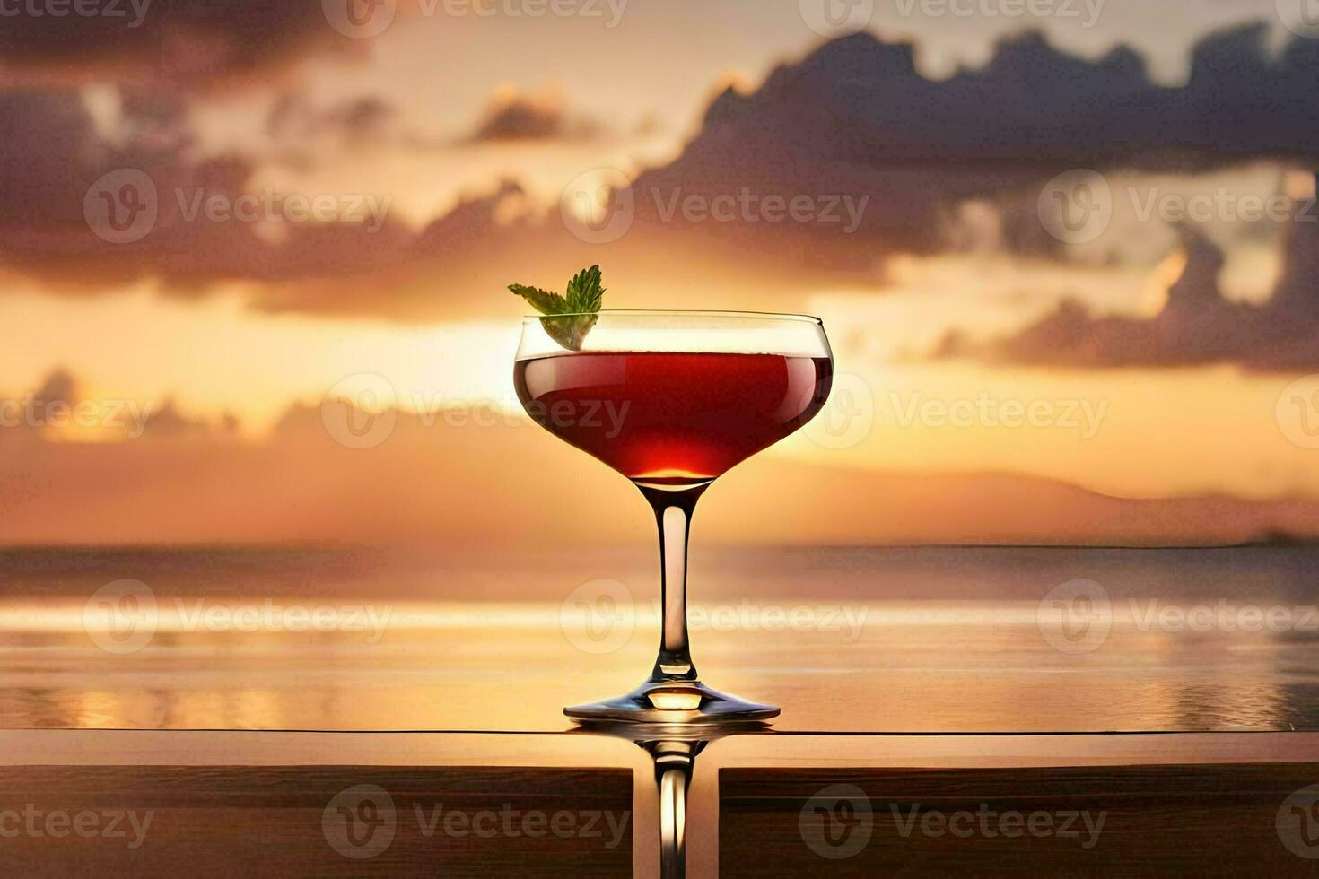 cocktail on the beach. AI-Generated photo