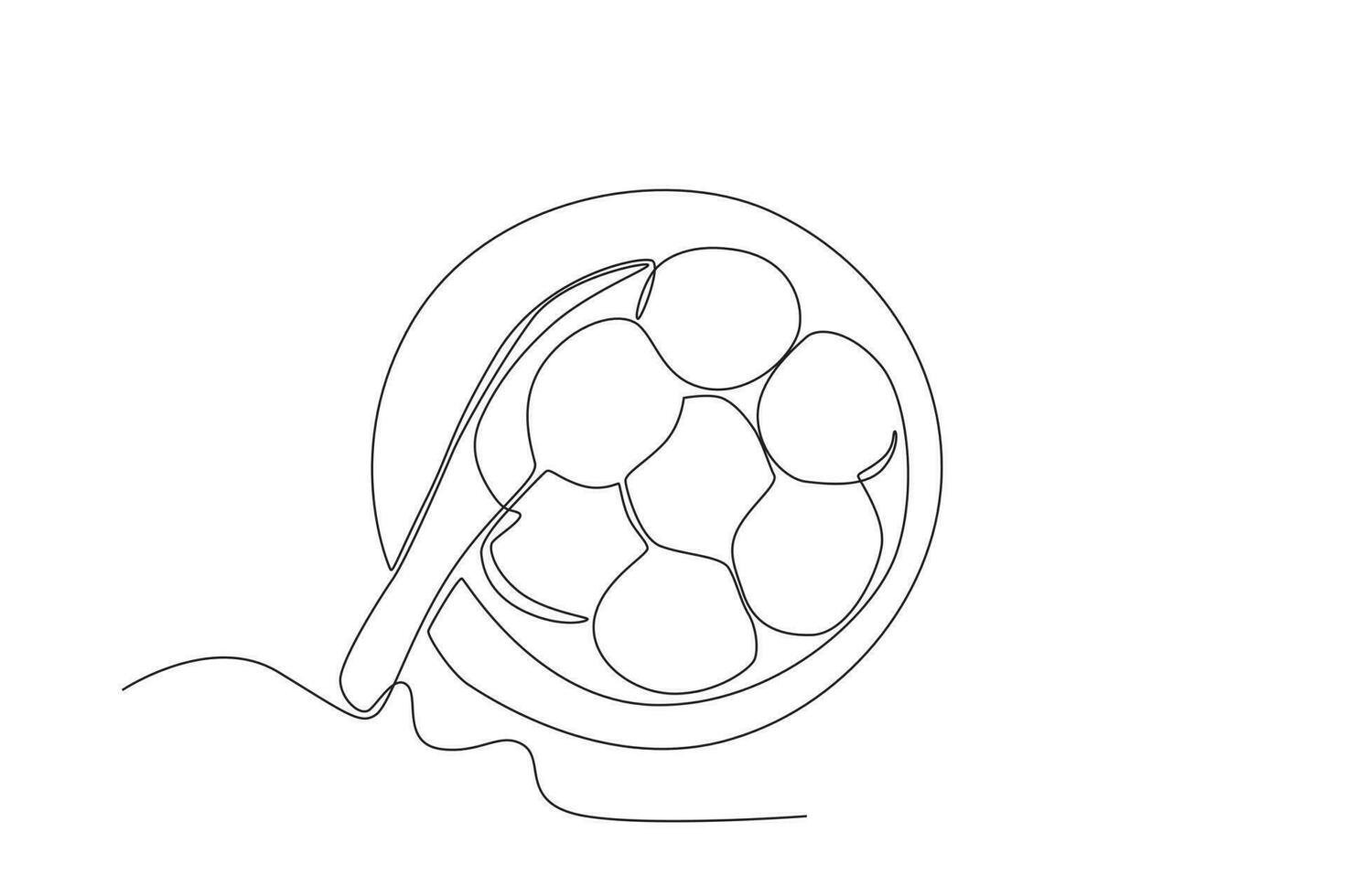 Top view of tangyuan food vector