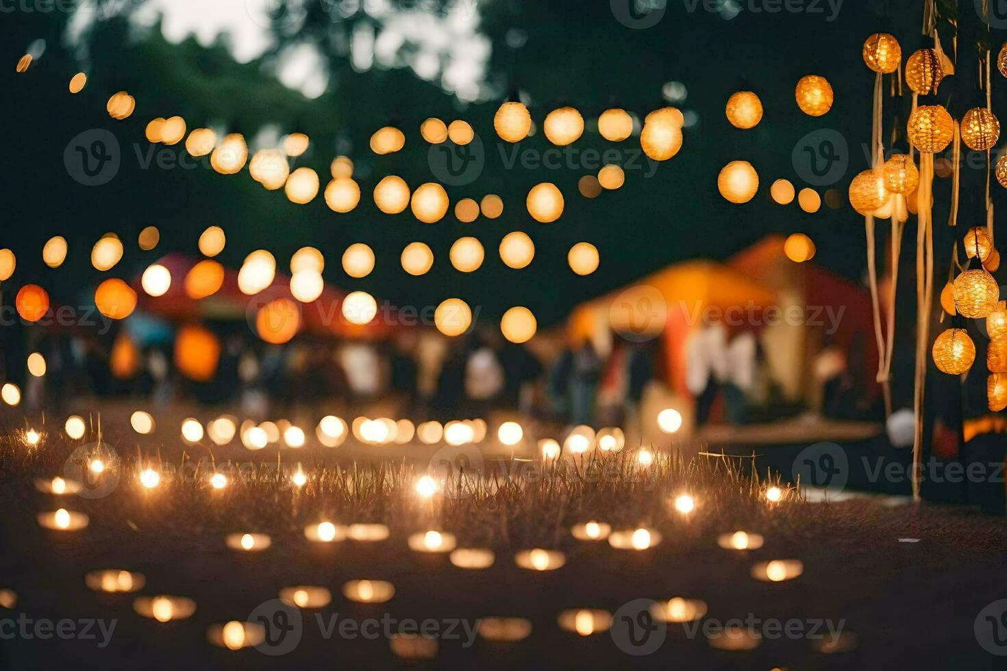 velas son iluminado arriba en el oscuro a un boda. generado por ai foto