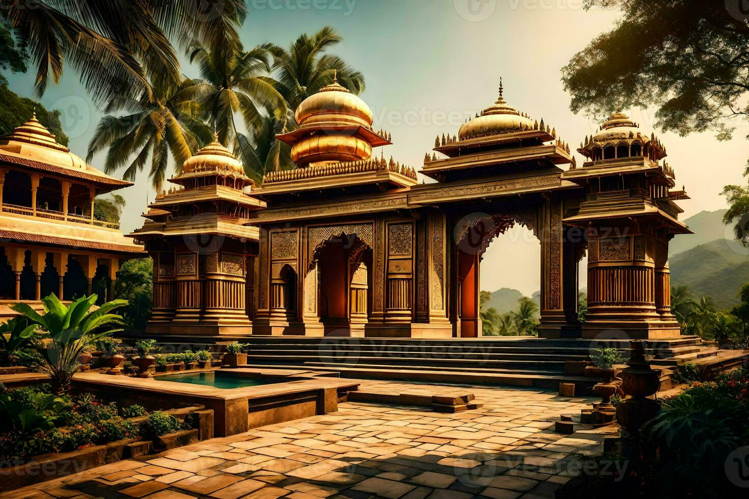 the architecture of the indian temple. AI-Generated photo