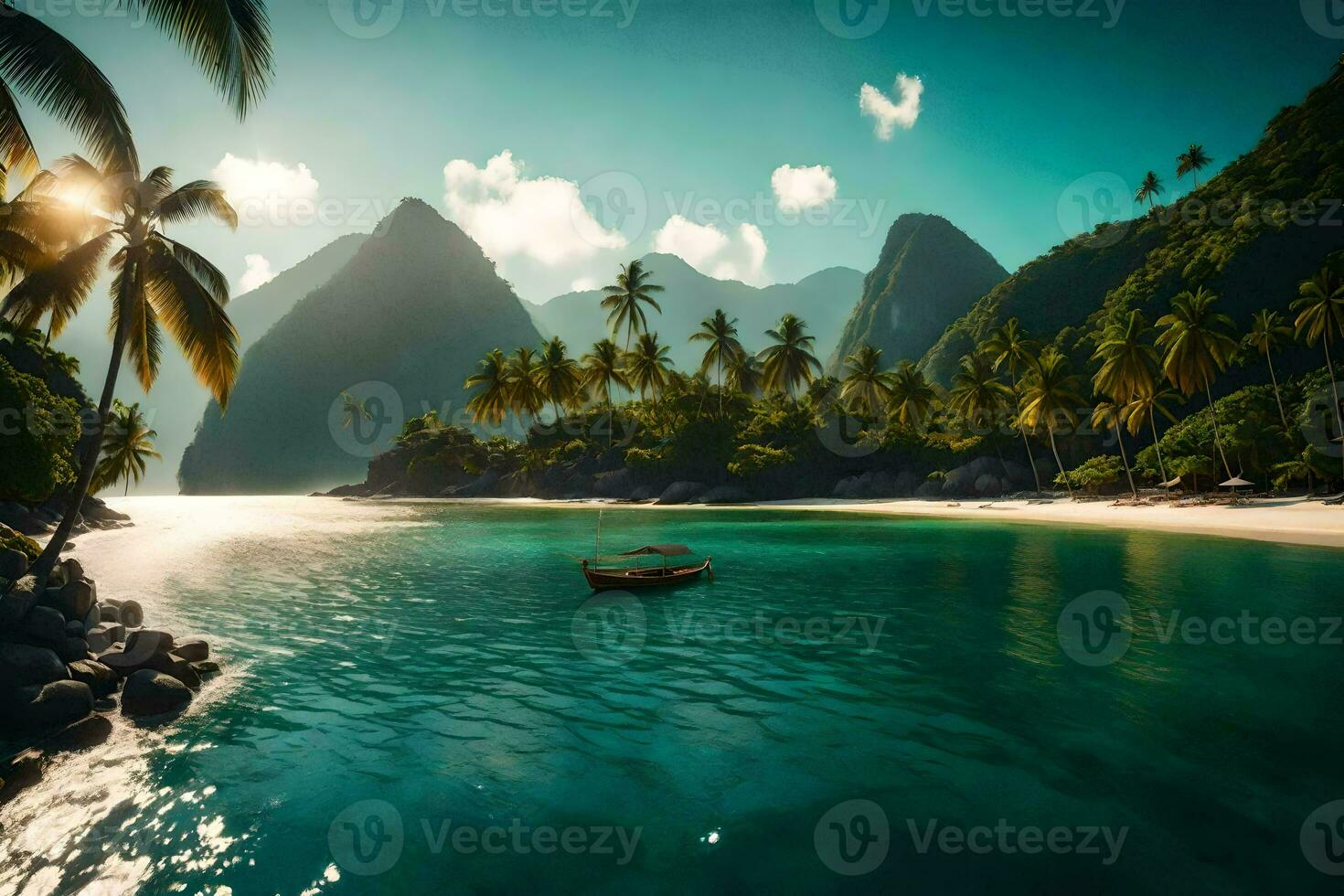 the caribbean island of st lucia is a popular destination for travelers. AI-Generated photo
