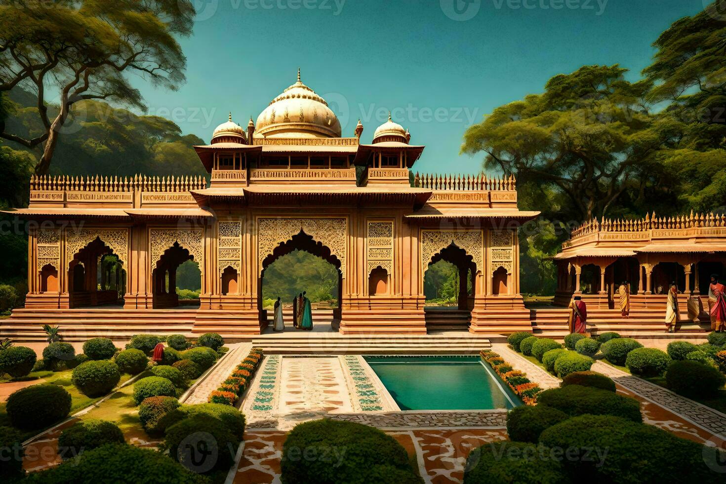 the palace of the princely state of rajasthan. AI-Generated photo