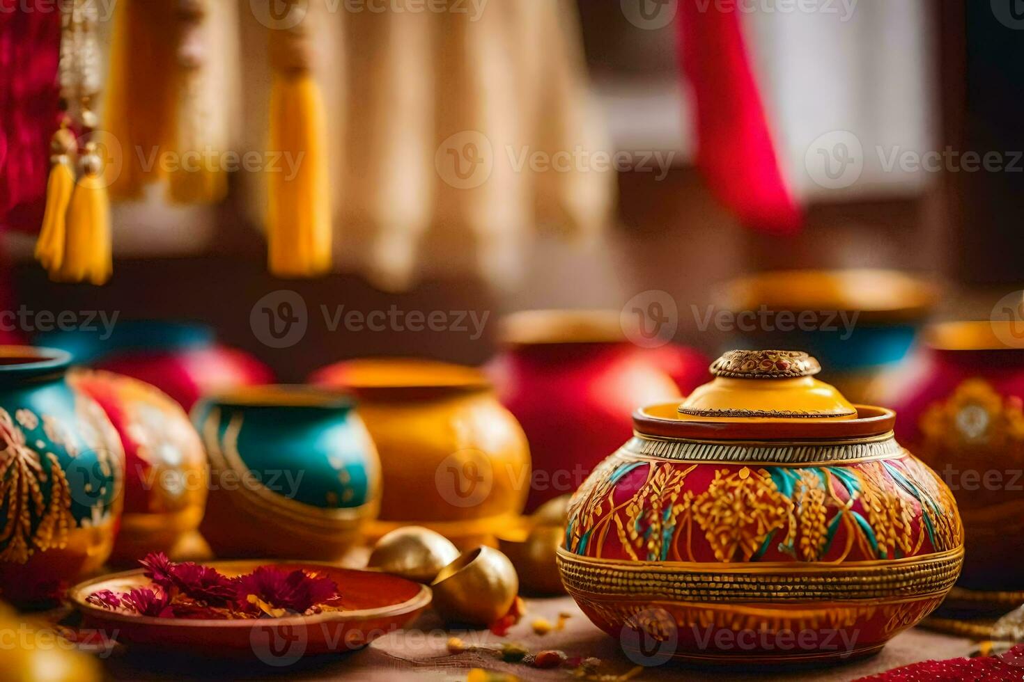 indian wedding decor ideas for the bride and groom. AI-Generated photo
