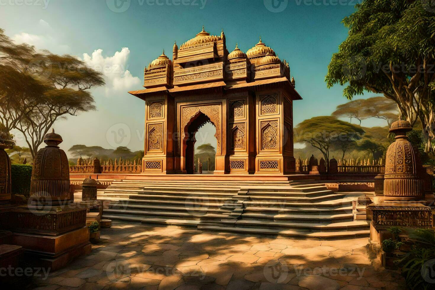 the gate of the palace of the king of india. AI-Generated photo