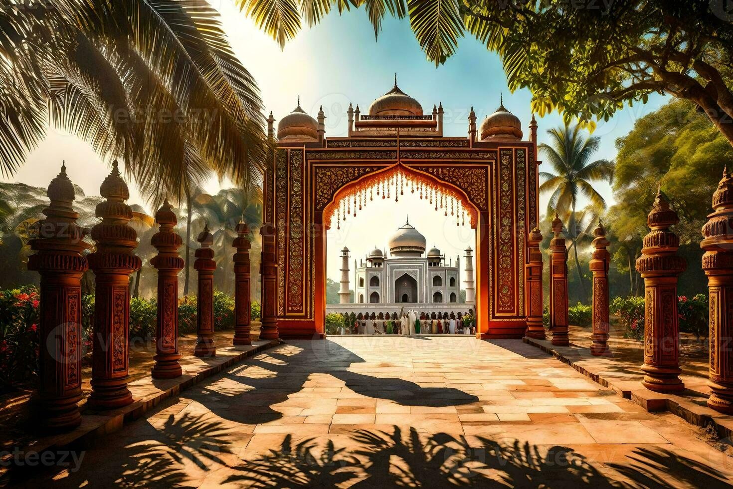 the entrance to the taj mahal in india. AI-Generated photo