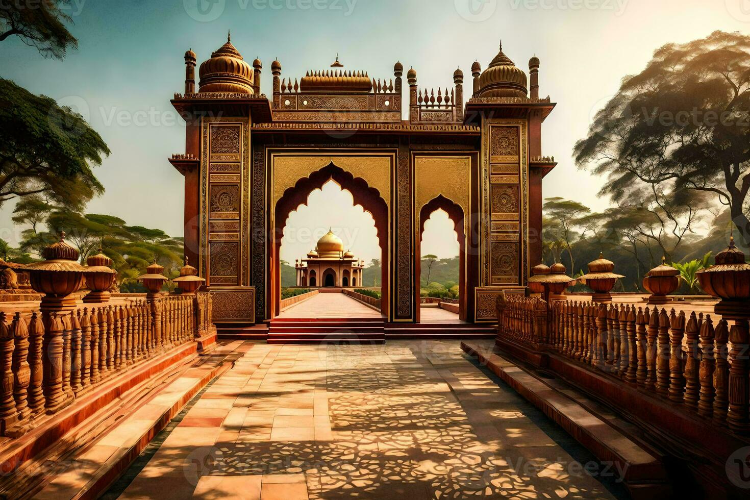 the gate of the palace of the king of india. AI-Generated photo