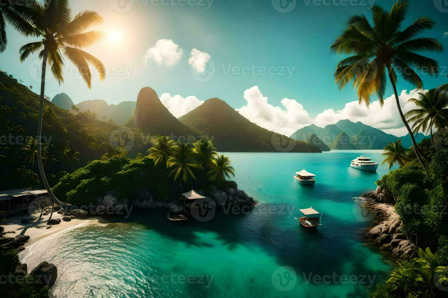 the beautiful island of st lucia, caribbean. AI-Generated photo