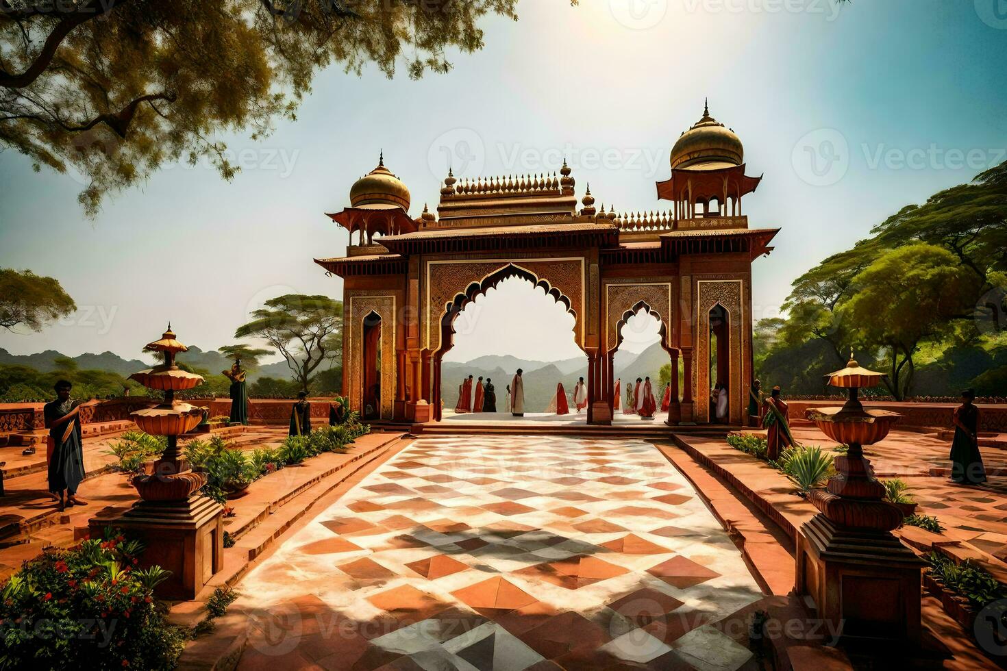 el Entrada a el palacio de el maharaja de udaipur. generado por ai foto