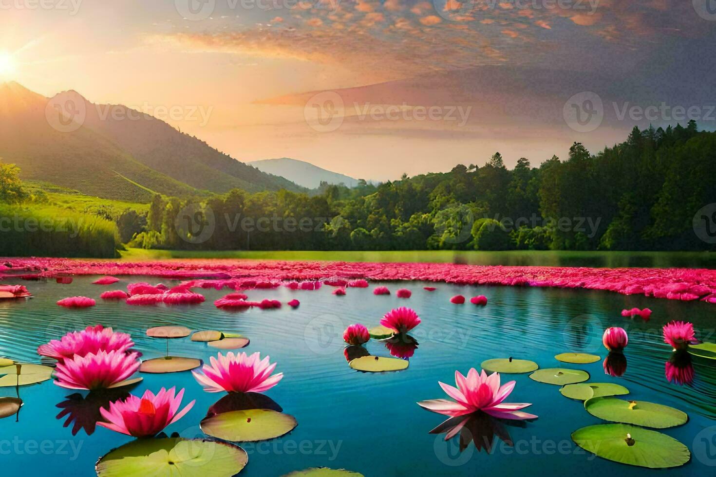 the lotus flower is a symbol of peace and harmony. AIGenerated