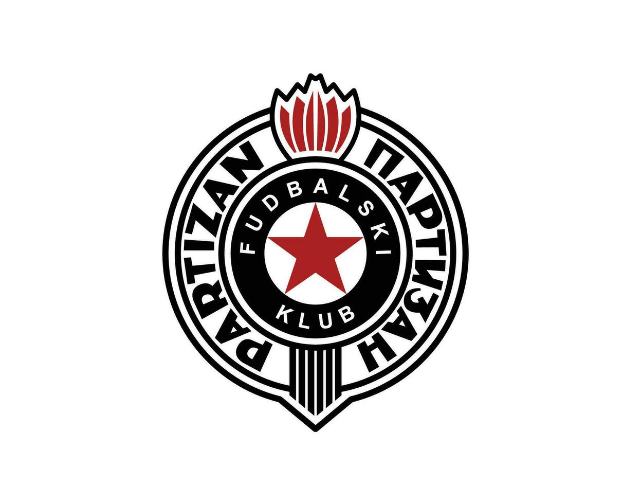 Partizan Belgrad Club Logo Symbol Serbia League Football Abstract Design Vector Illustration