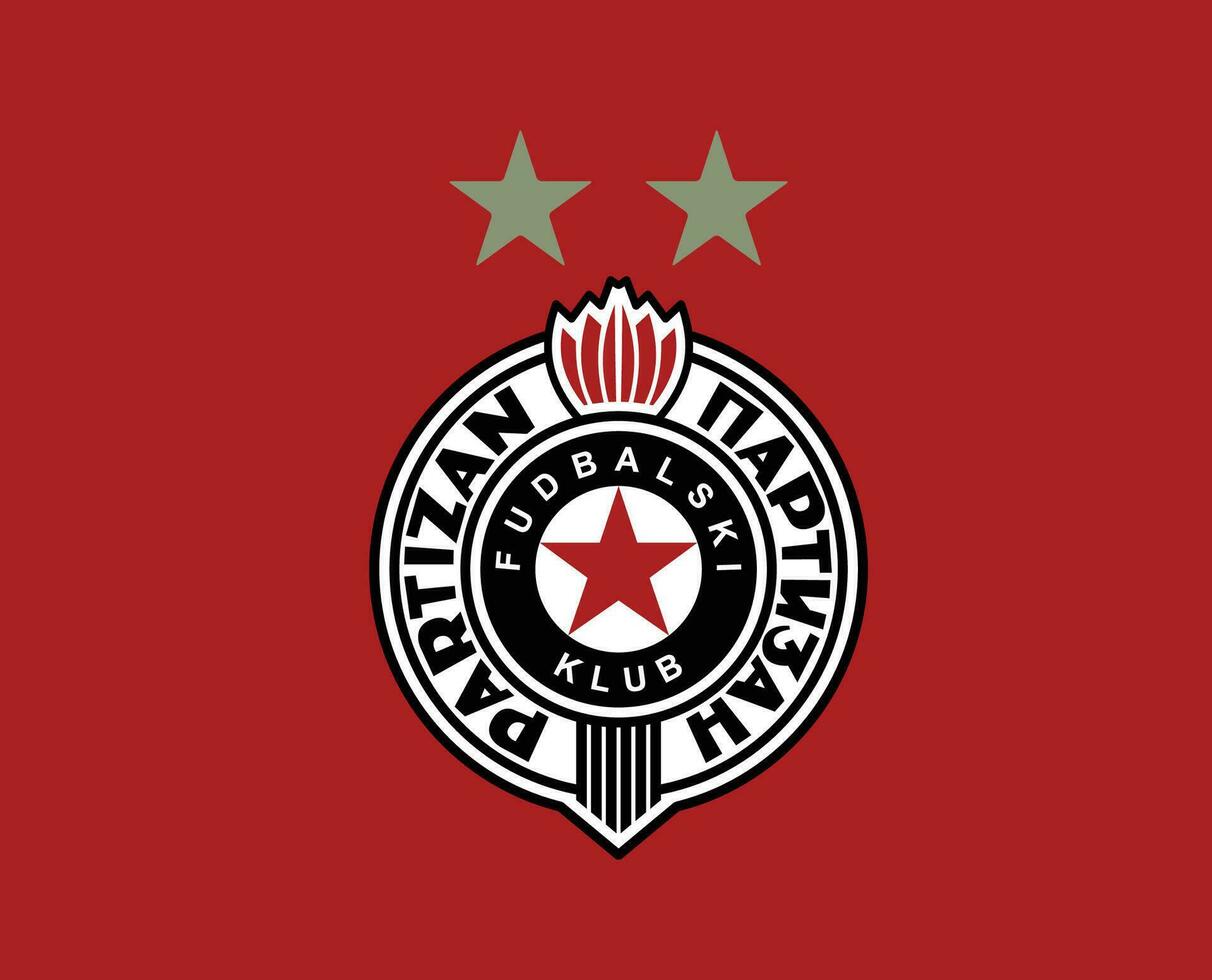 partizan Belgrado club símbolo logo serbia liga fútbol americano resumen diseño vector ilustración con rojo antecedentes