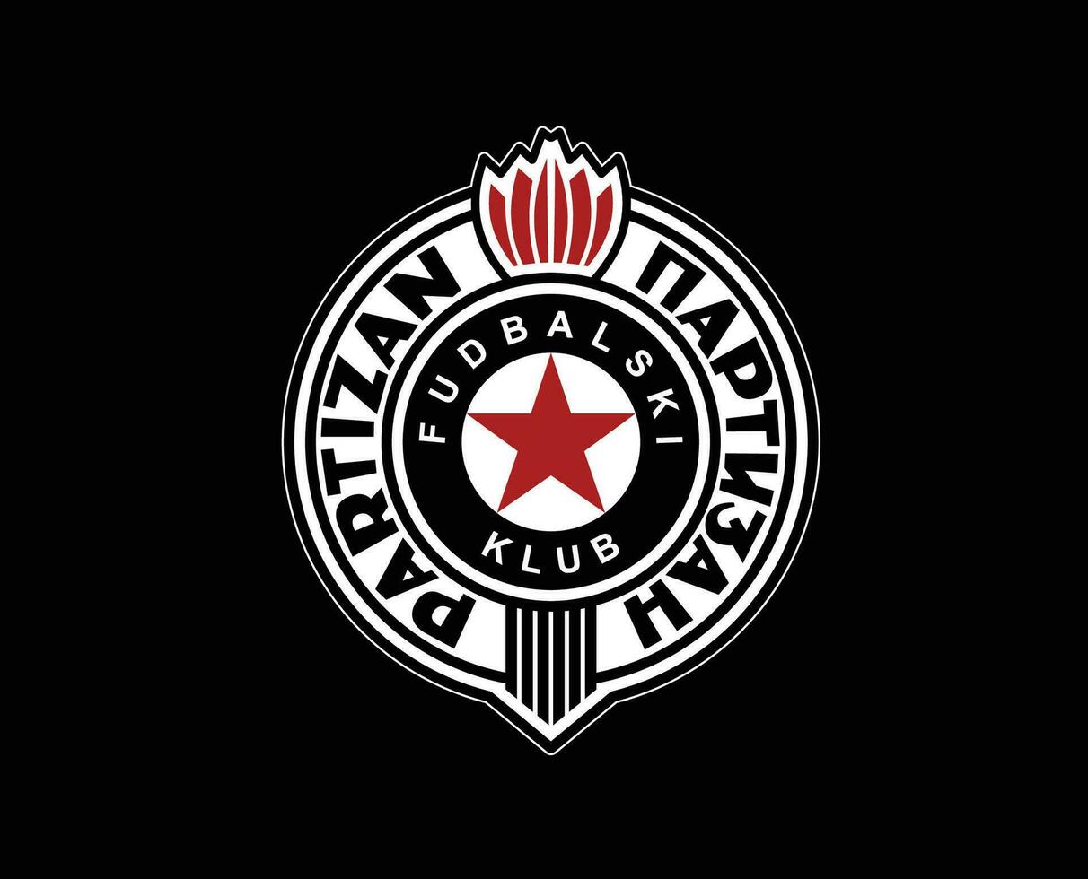 Partizan Belgrad Club Logo Symbol Serbia League Football Abstract Design Vector Illustration With Black Background