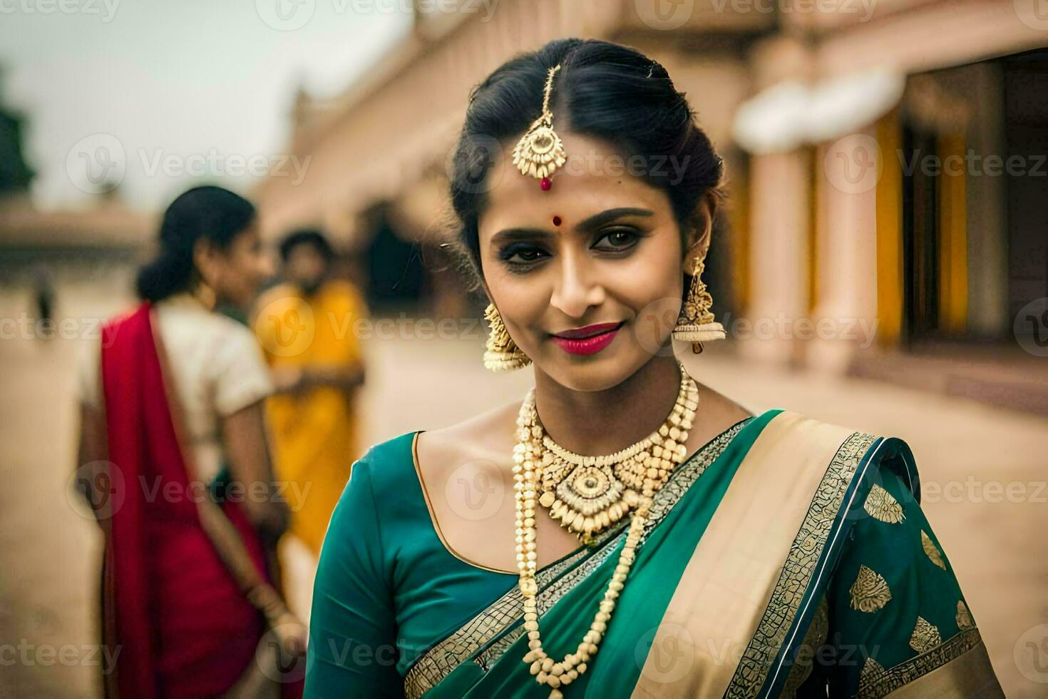 un hermosa indio mujer en un tradicional sari. generado por ai 30846047  Foto de stock en Vecteezy