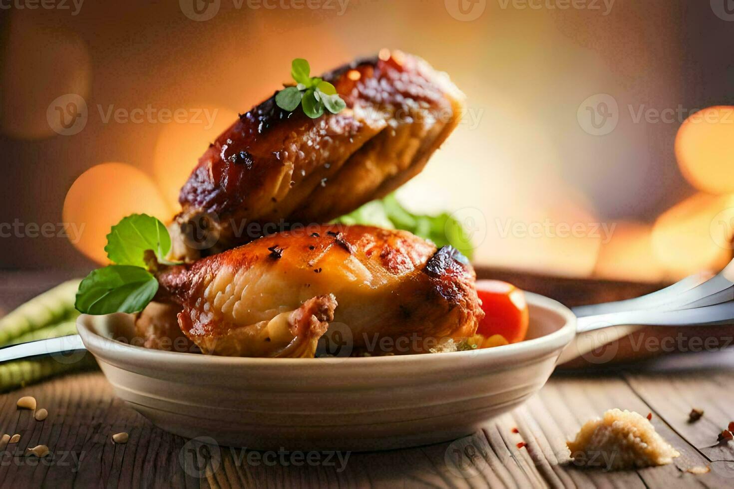 chicken wings in a bowl. AI-Generated photo