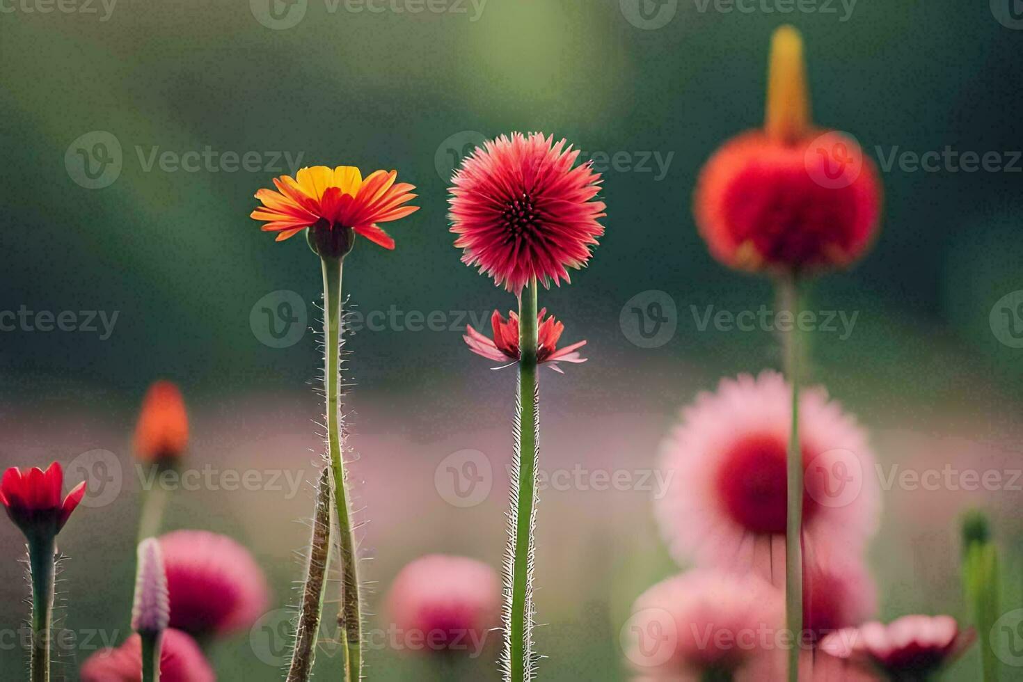 flowers in the field. AI-Generated photo