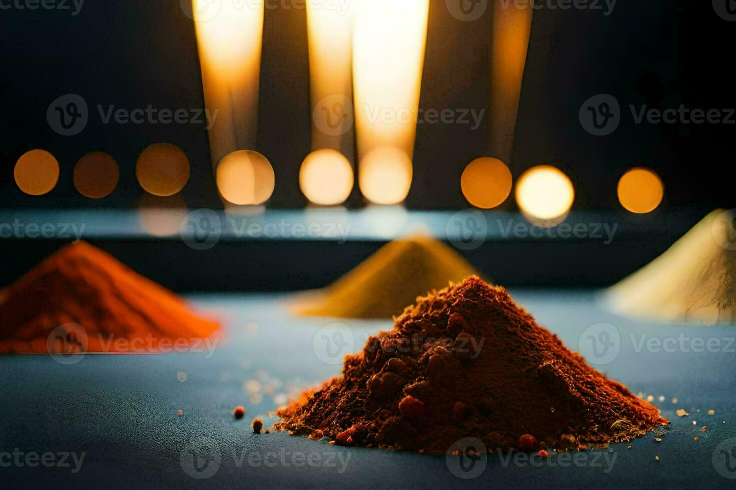 a pile of spices on a table. AI-Generated photo