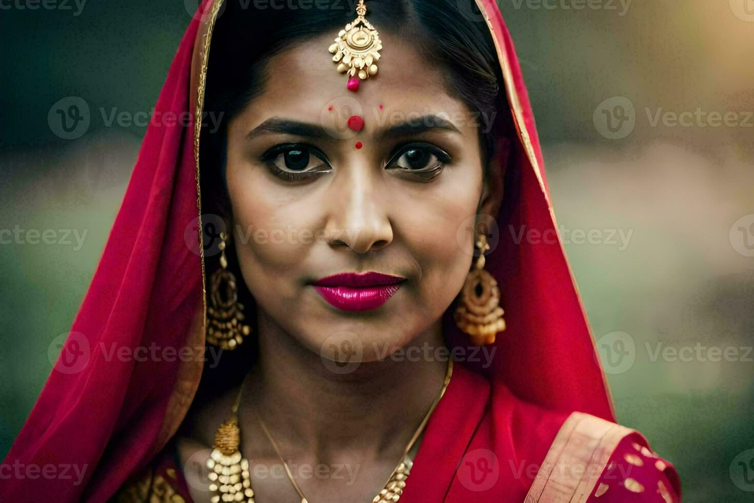 a woman in traditional indian clothing. AI-Generated photo