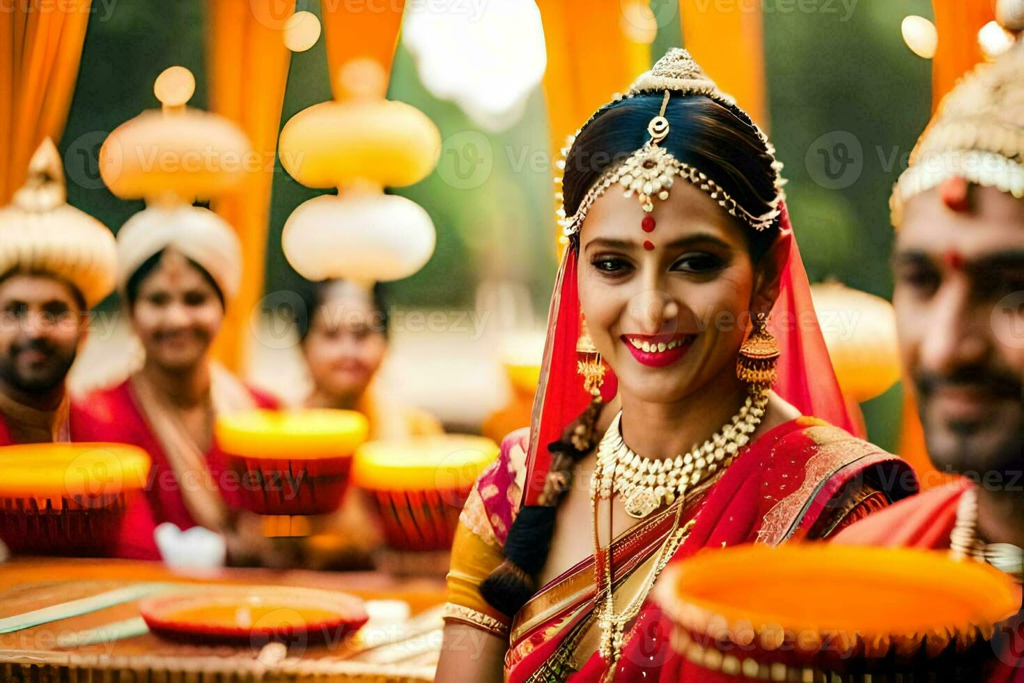 indio Boda en jaipur. generado por ai foto