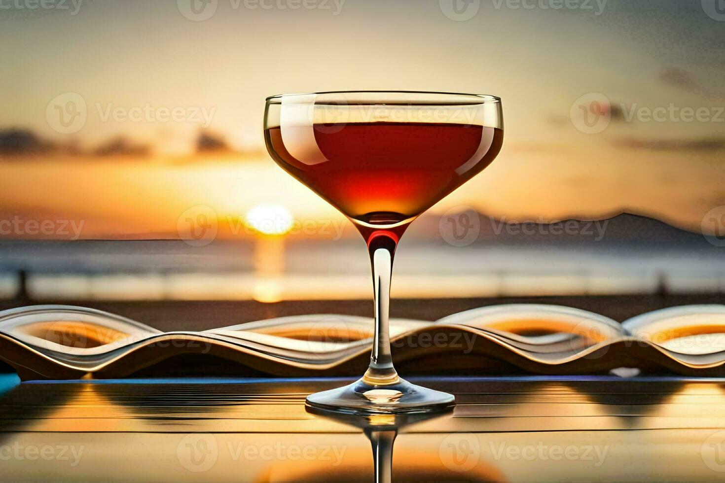 cocktail on the beach. AI-Generated photo