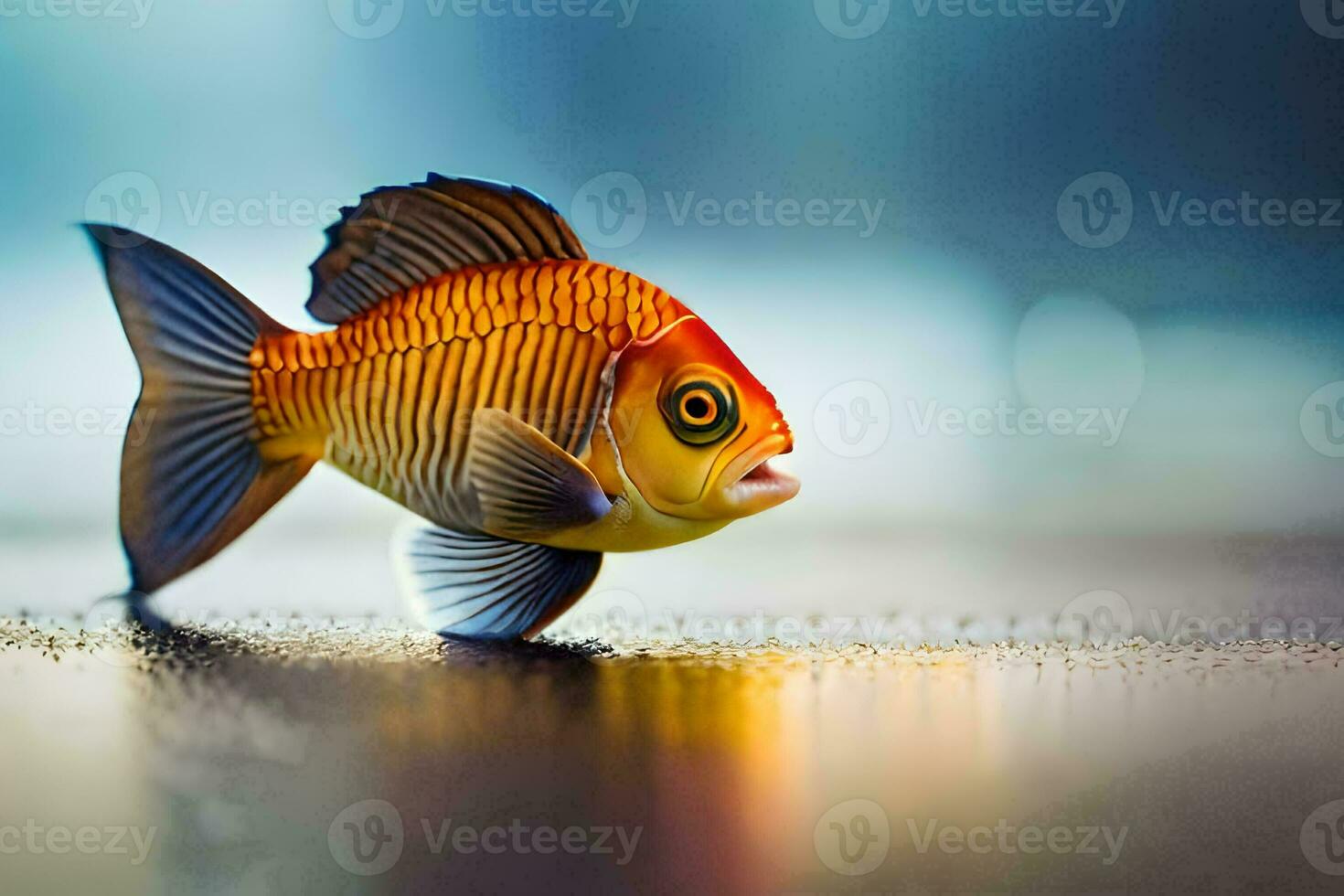 a fish with a yellow and black body. AI-Generated photo