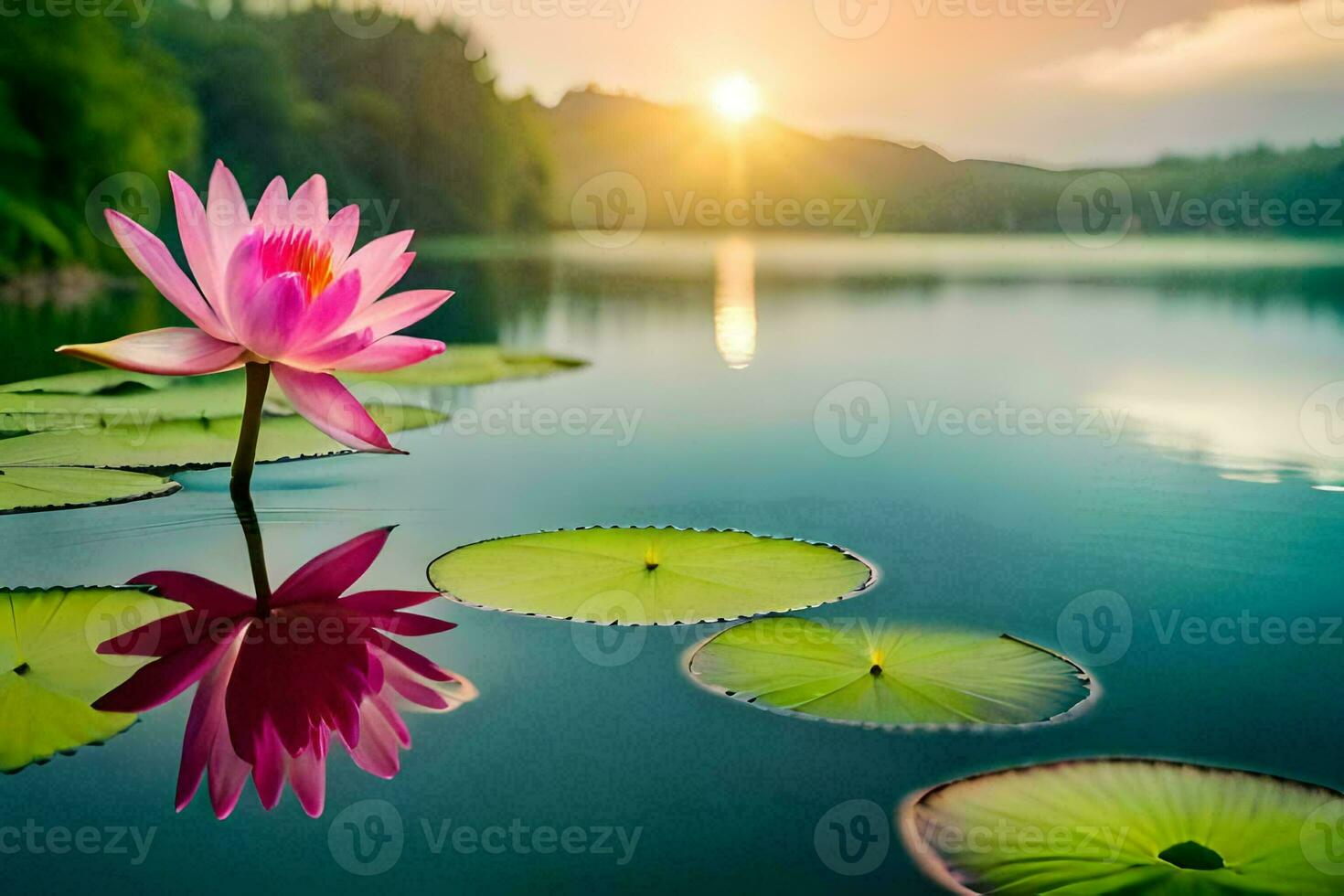the lotus flower is a symbol of peace and harmony. AIGenerated