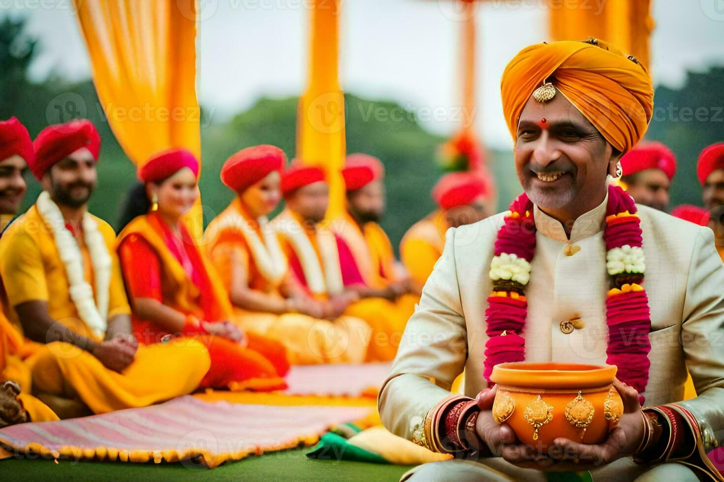 the wedding of person and person at the grand hotel, delhi. AI-Generated photo