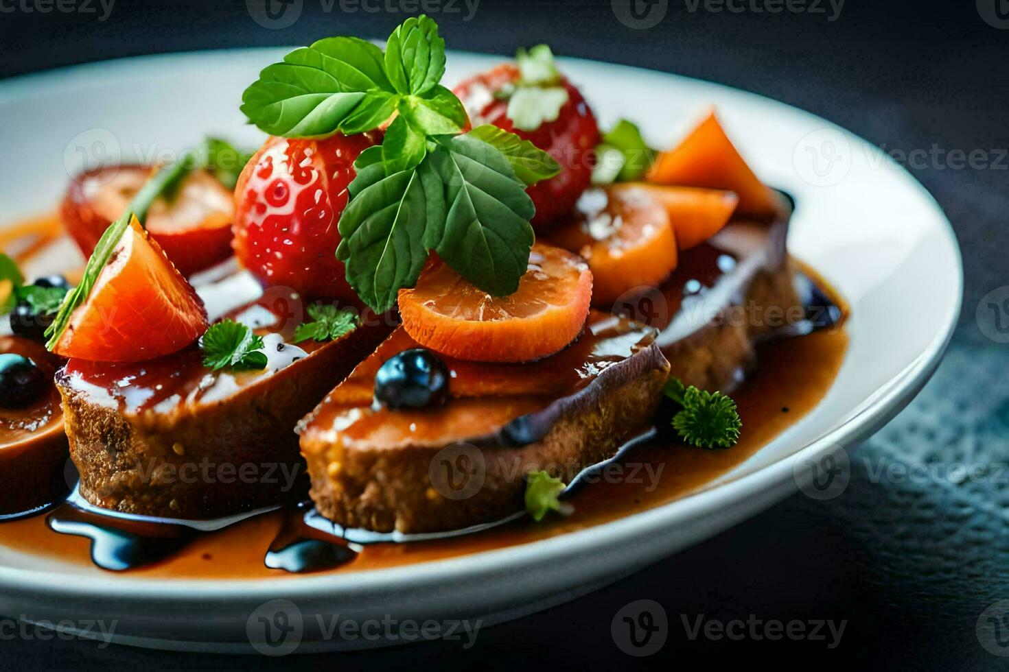 food at or somewhere near the hotel. AI-Generated photo