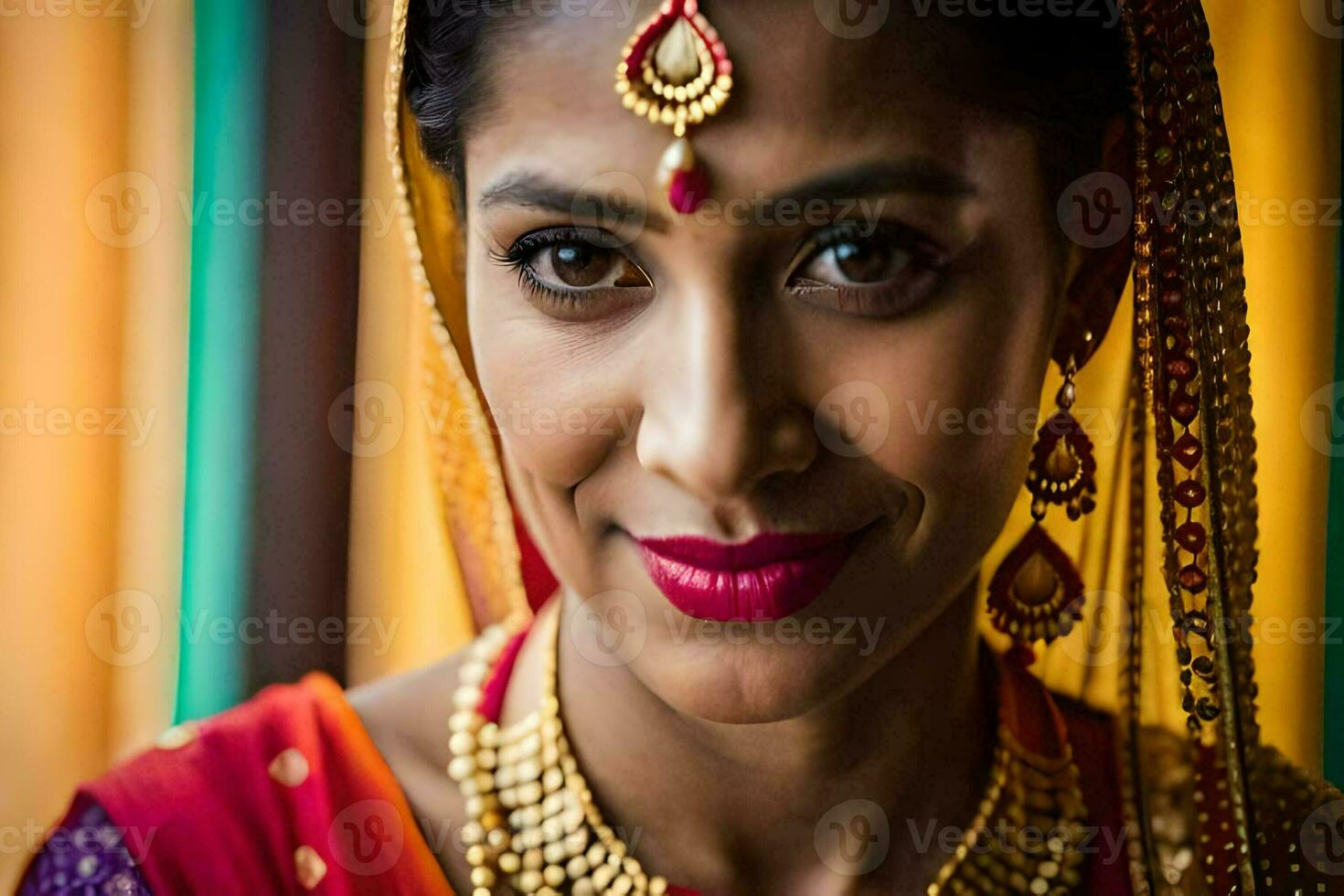a woman in traditional indian attire. AI-Generated photo