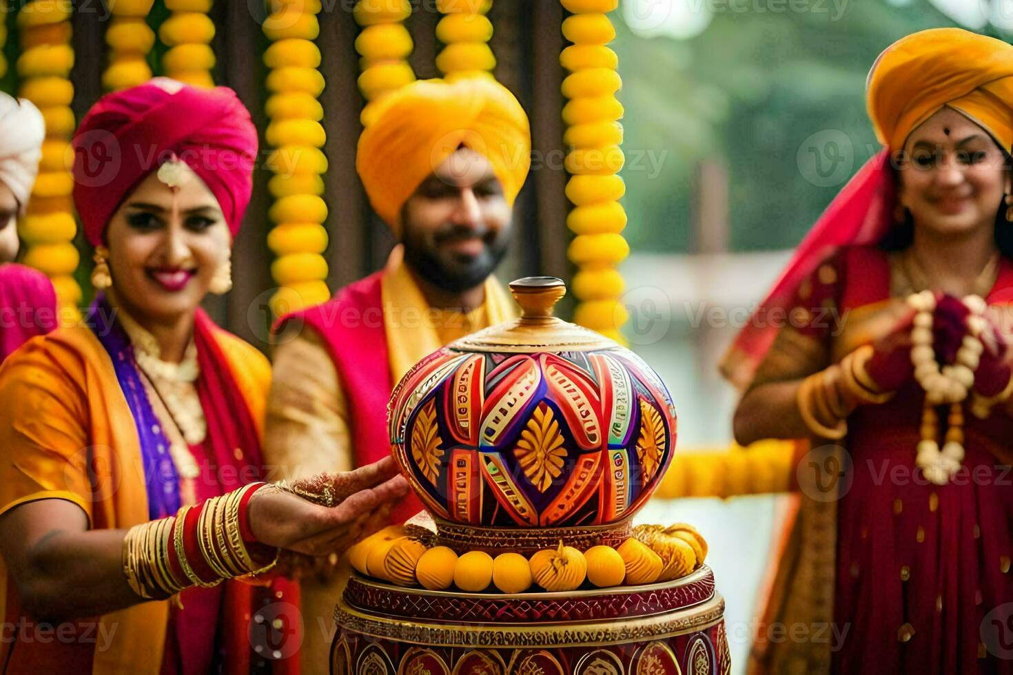 indian wedding ceremony in delhi. AI-Generated photo