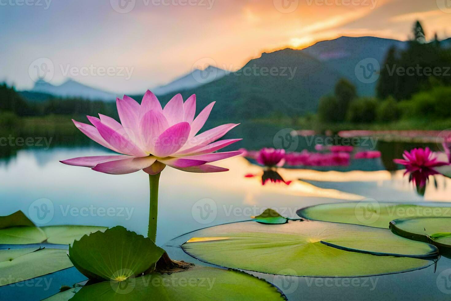 the lotus flower is a symbol of peace and harmony. AIGenerated
