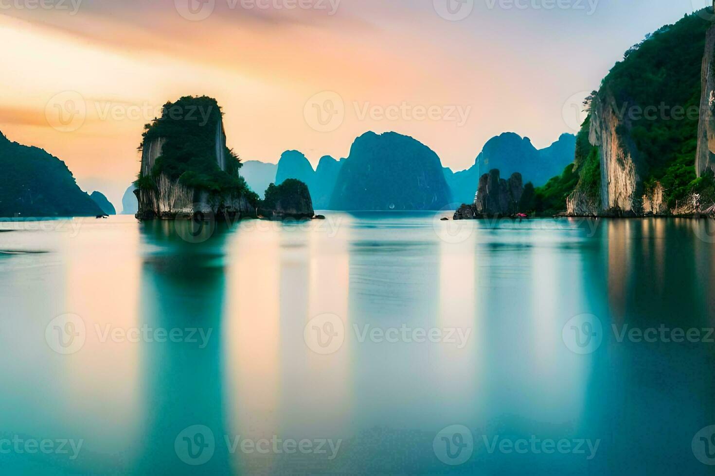the ha long bay in vietnam. AI-Generated photo