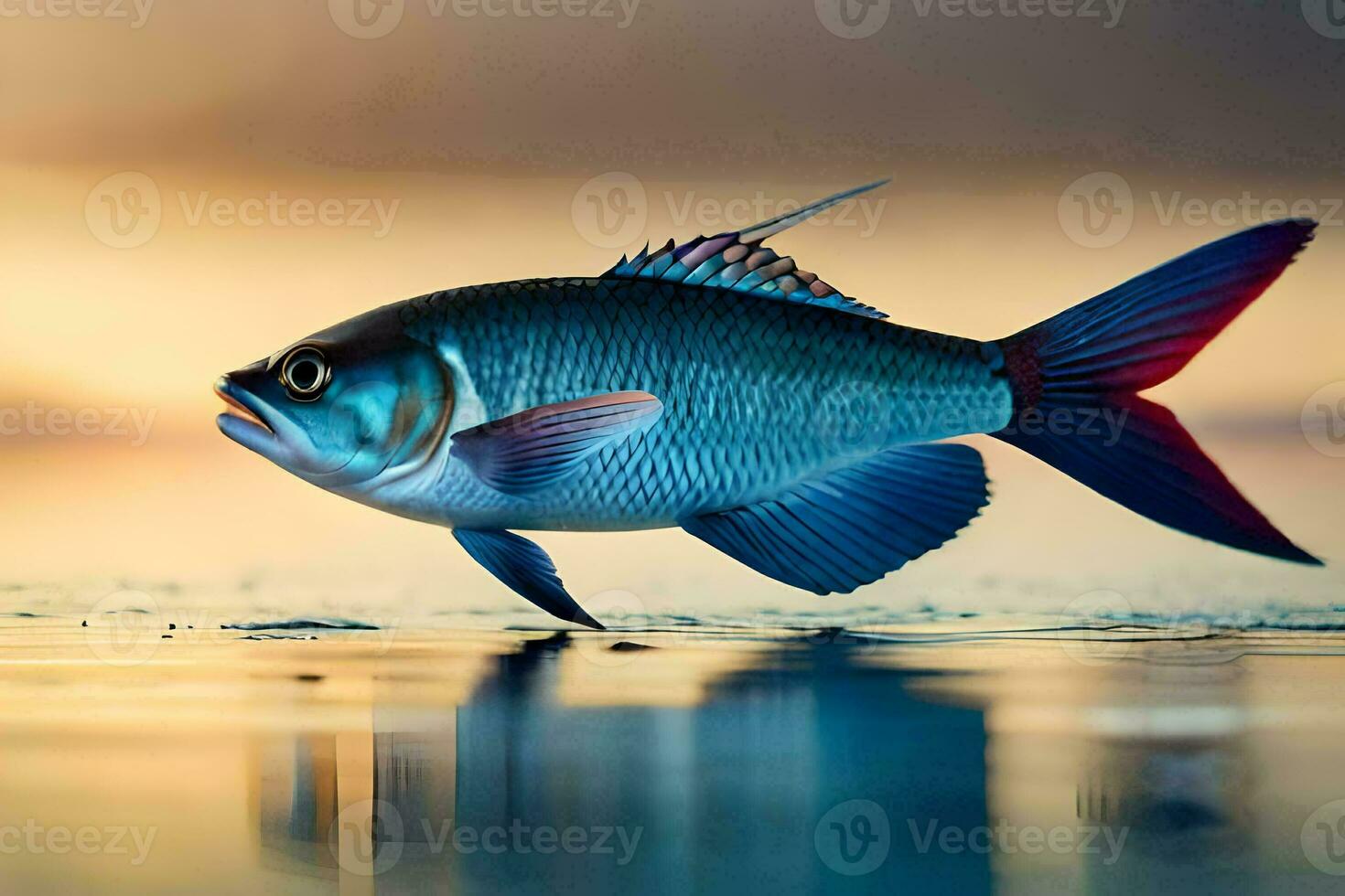 a fish is swimming in the water. AI-Generated photo