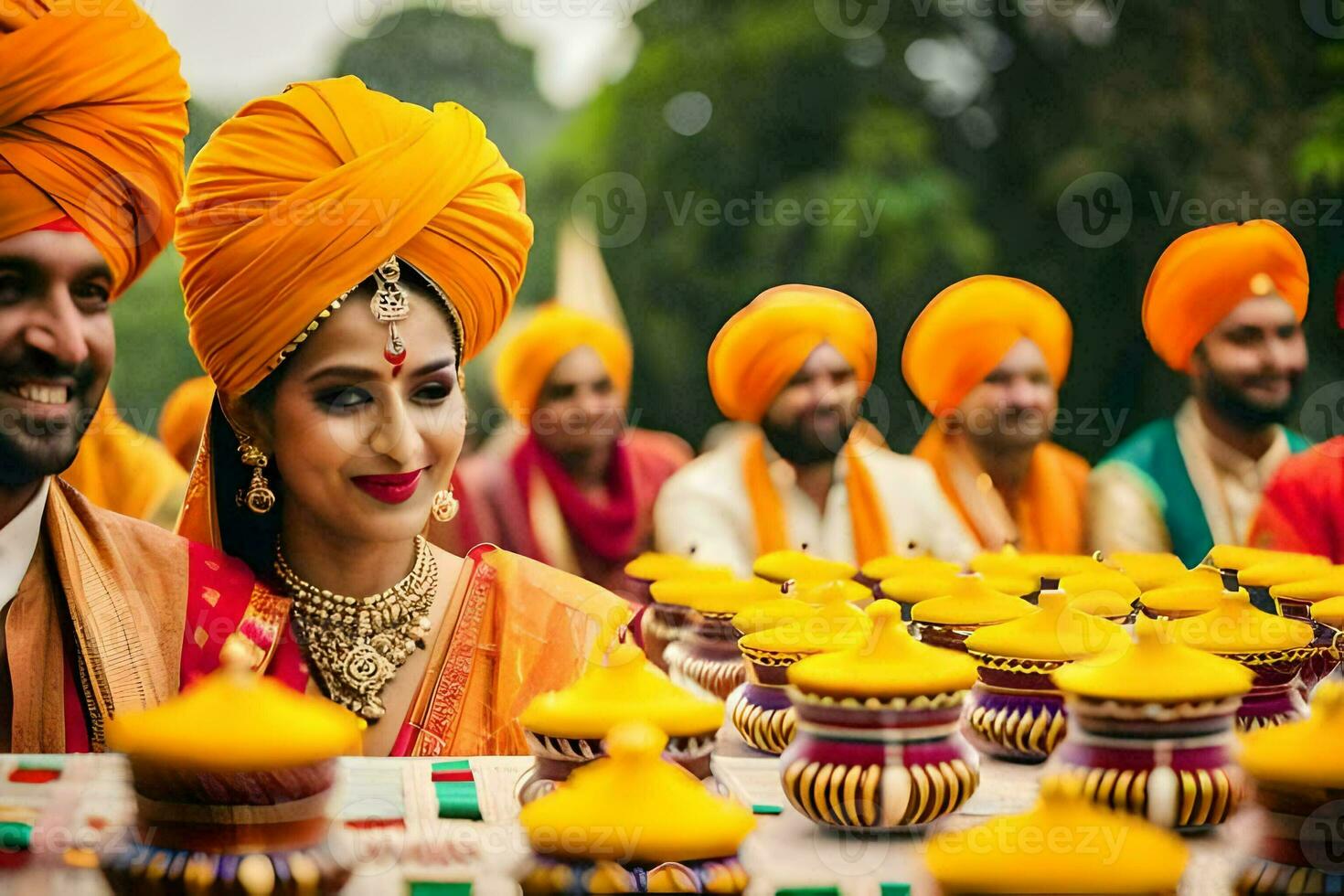 indian wedding ceremony in delhi. AI-Generated photo