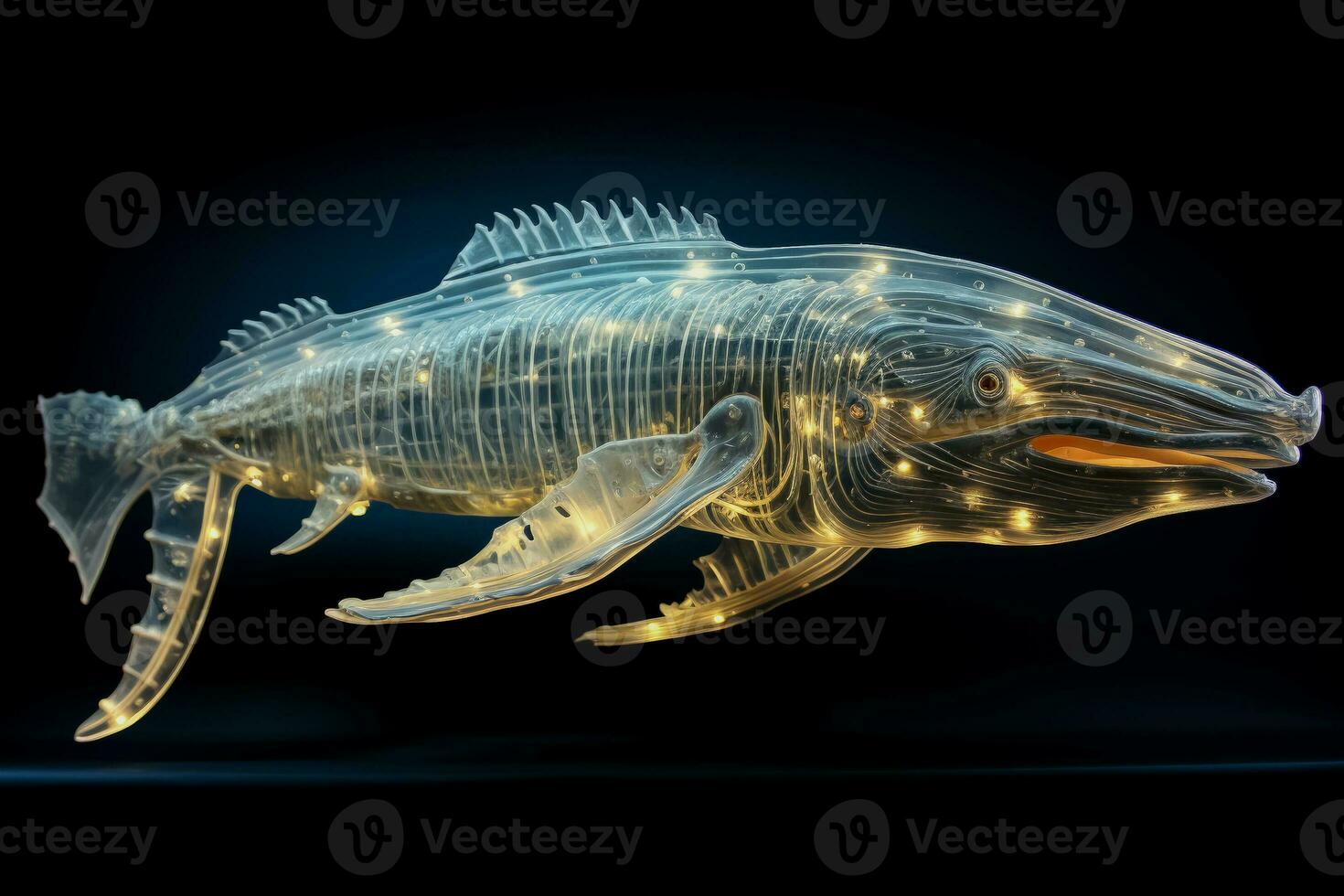 único X rayo imagen revelador intrincado hueso y articulación estructura de un ballenas aleta foto