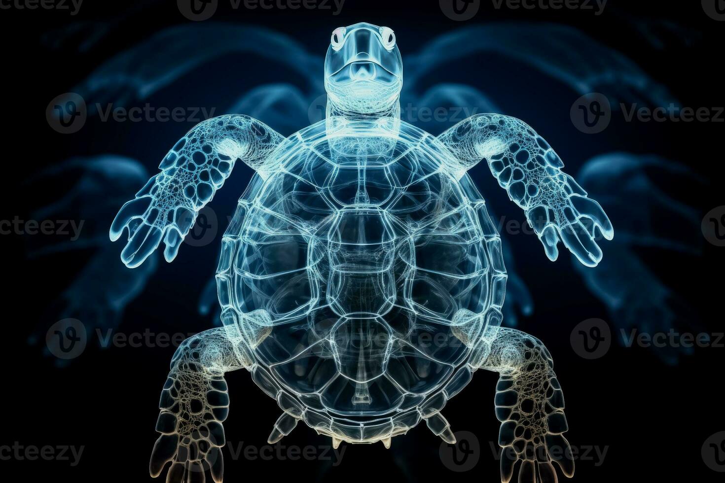 X ray image of turtles shell and skeleton background with empty space for text photo