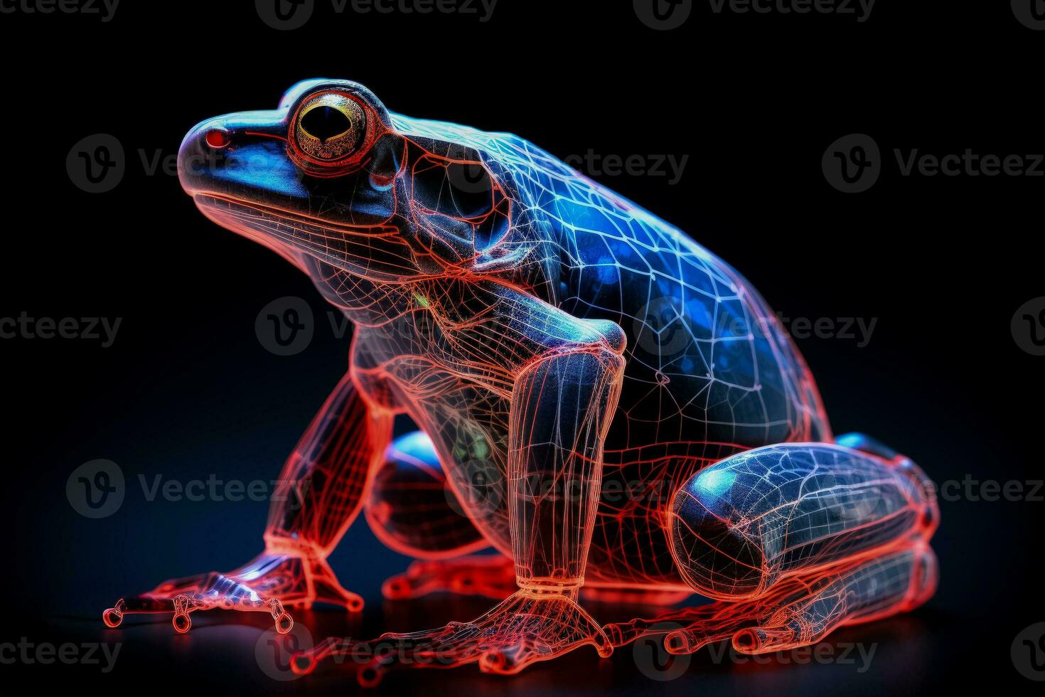 Detailed X ray image illustrating a frogs skeletal and muscular structure photo