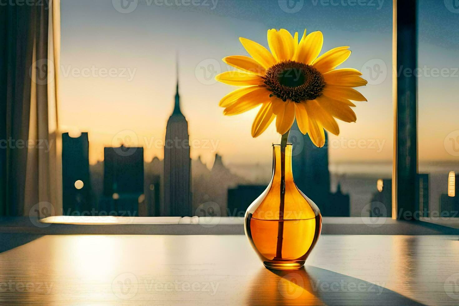 sunflower in a vase. AI-Generated photo