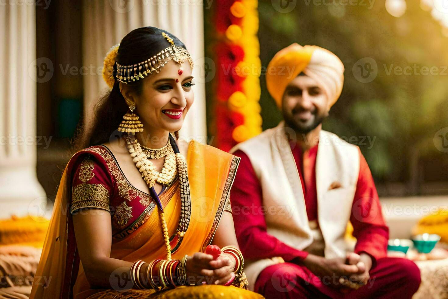 indian wedding in delhi. AI-Generated photo