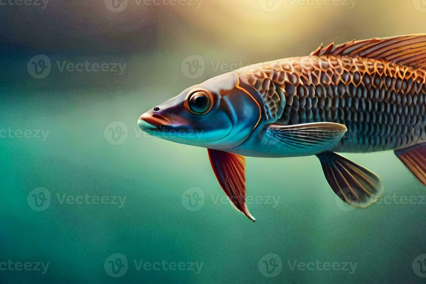 a fish with long fins and a long tail. AI-Generated photo