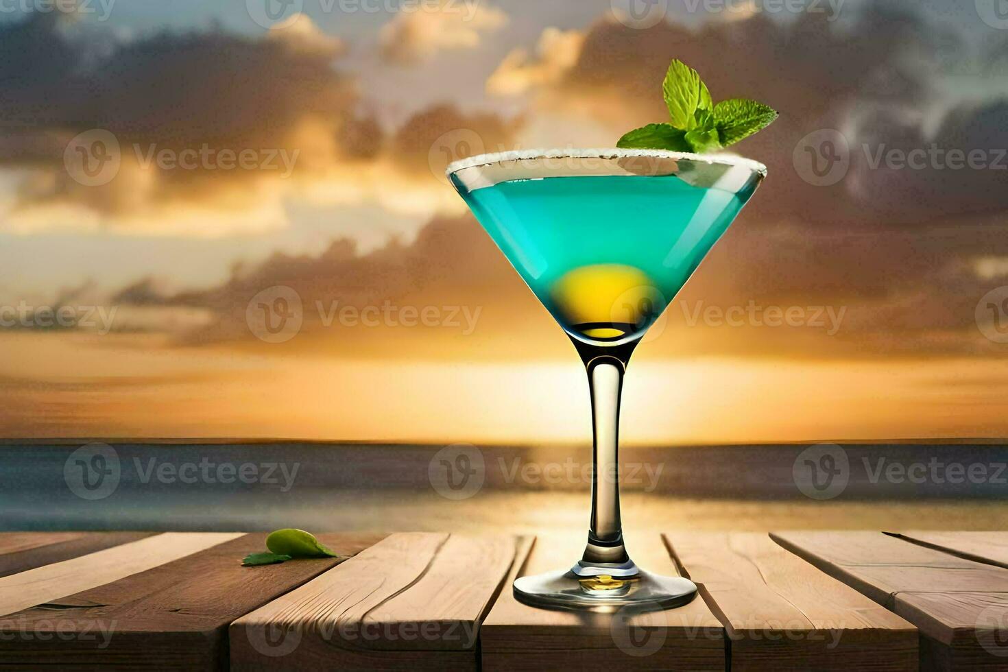 cocktail on the beach. AI-Generated photo