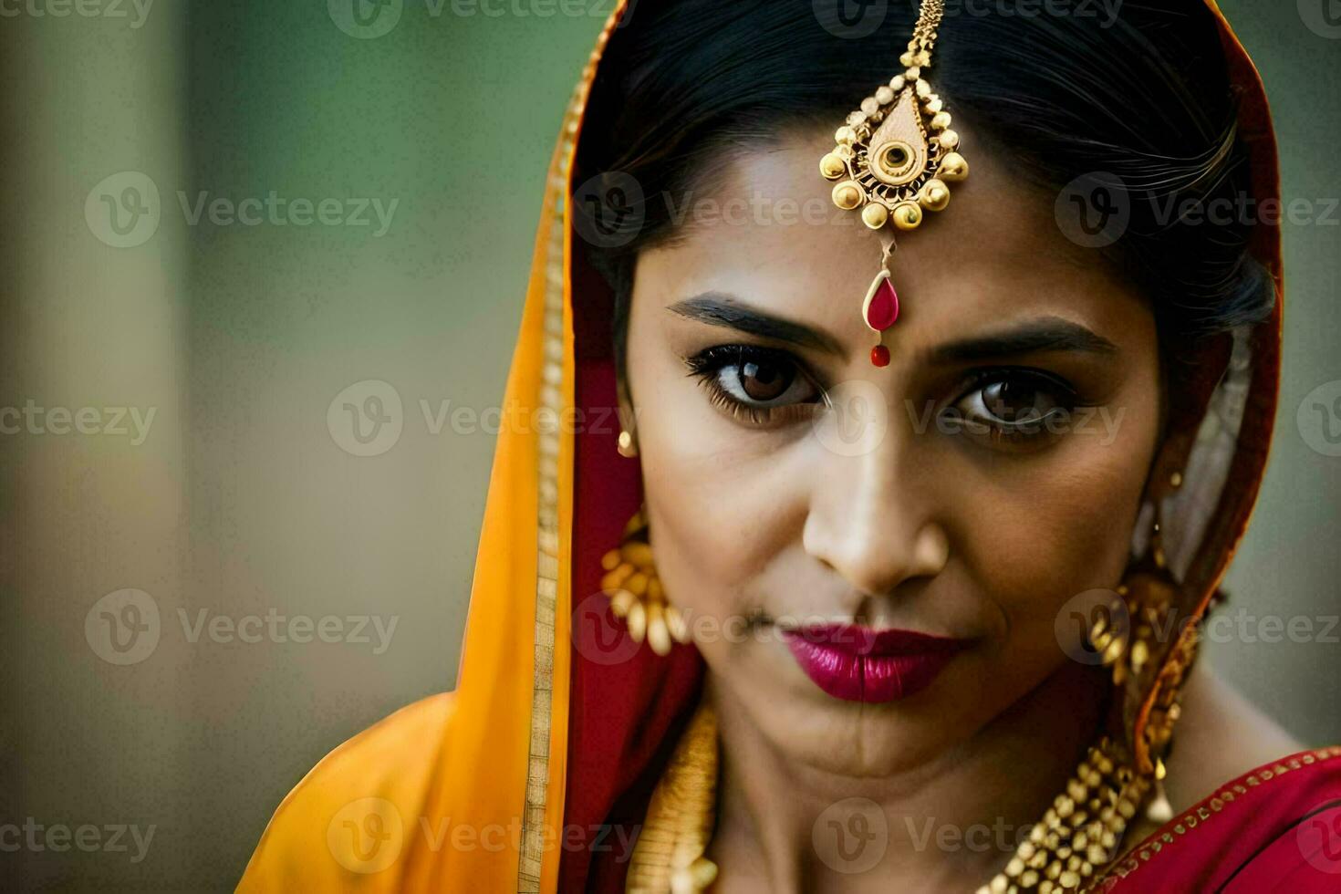 a woman in traditional indian attire. AI-Generated photo