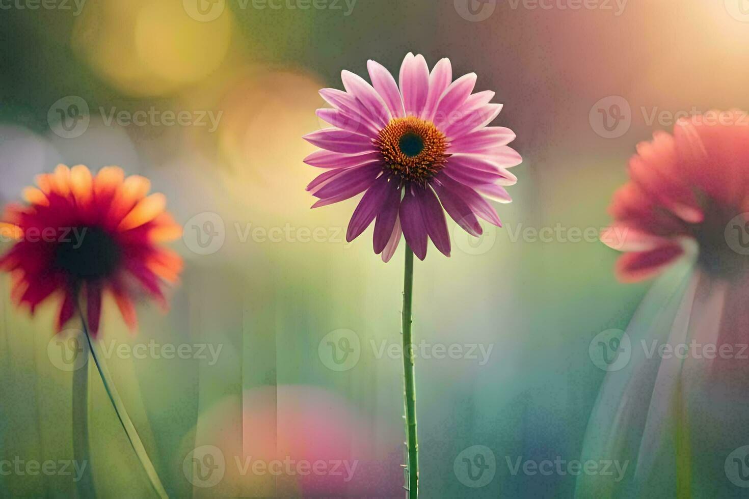 pink flowers in the sun. AI-Generated photo