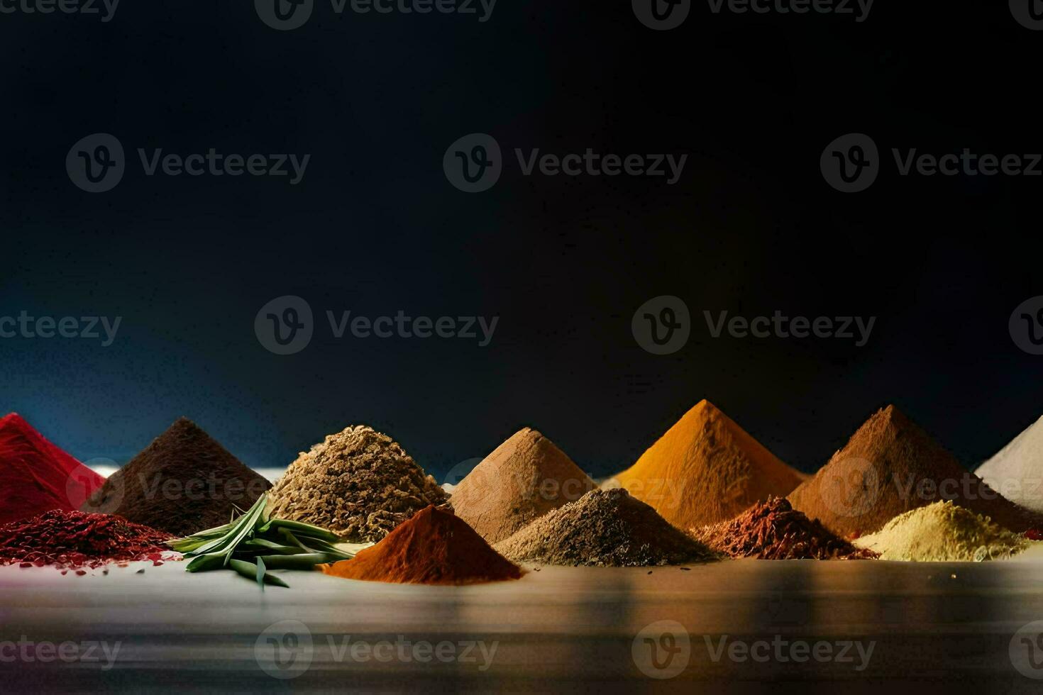 a collection of spices and herbs. AI-Generated photo