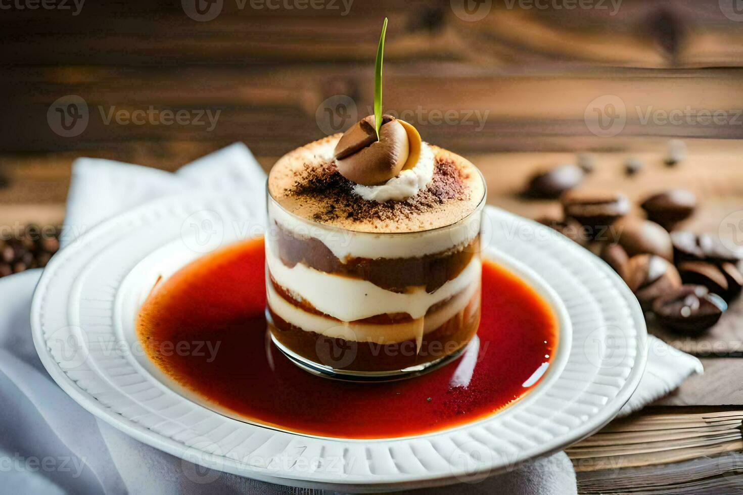 a dessert with coffee and chocolate. AI-Generated photo