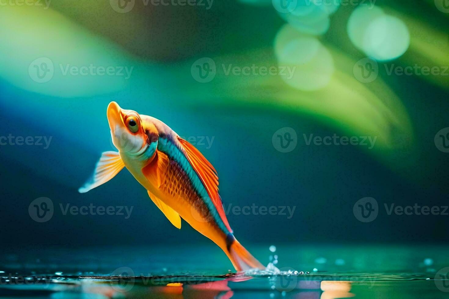 a fish is jumping out of the water. AI-Generated photo