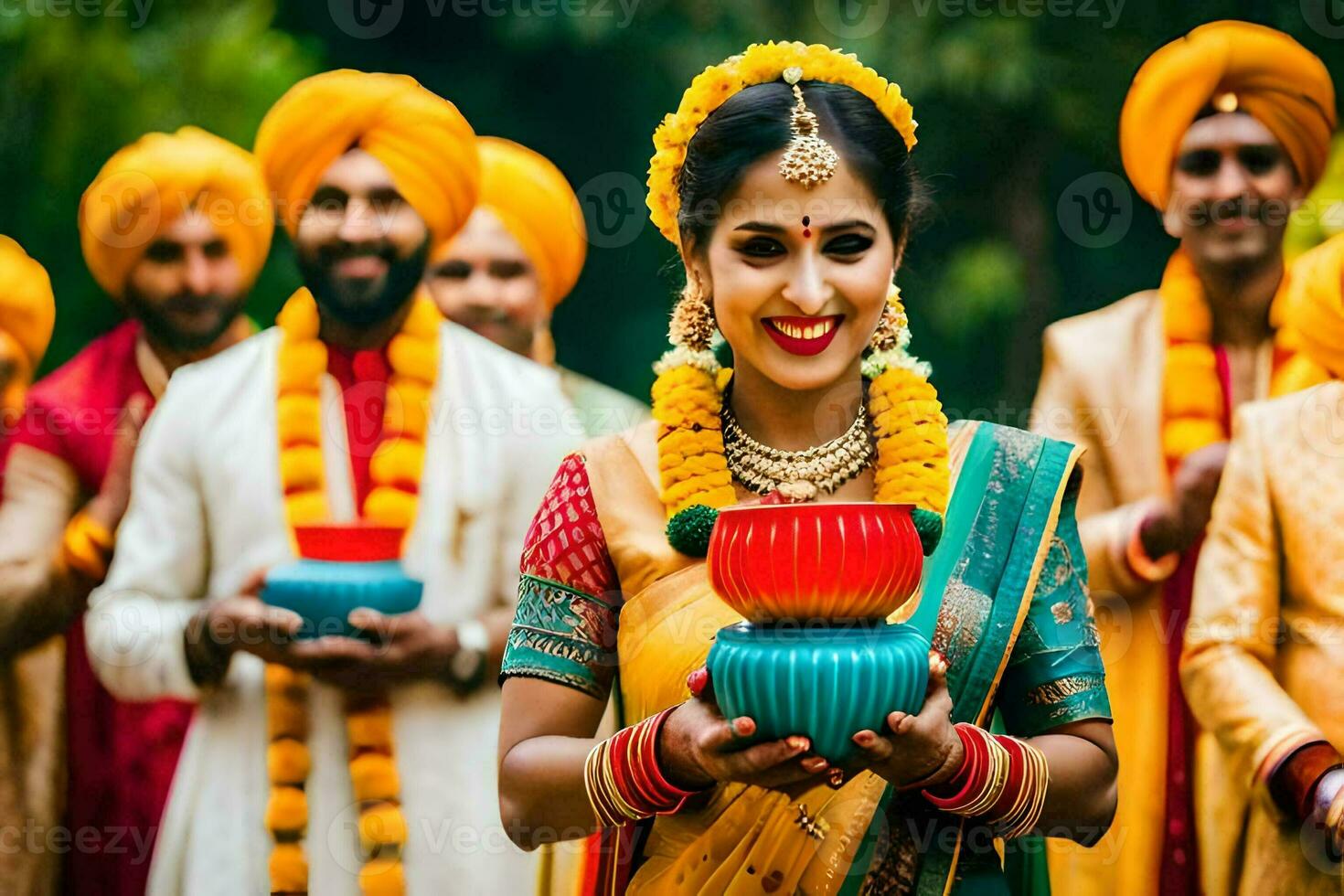 indio Boda en Delhi. generado por ai foto